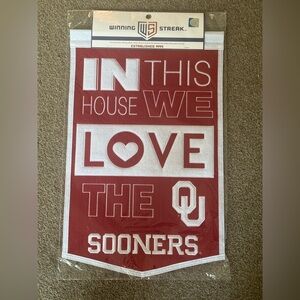 Oklahoma Sooners Winning Streak “In This House‎ We Love” Banner New In Packaging